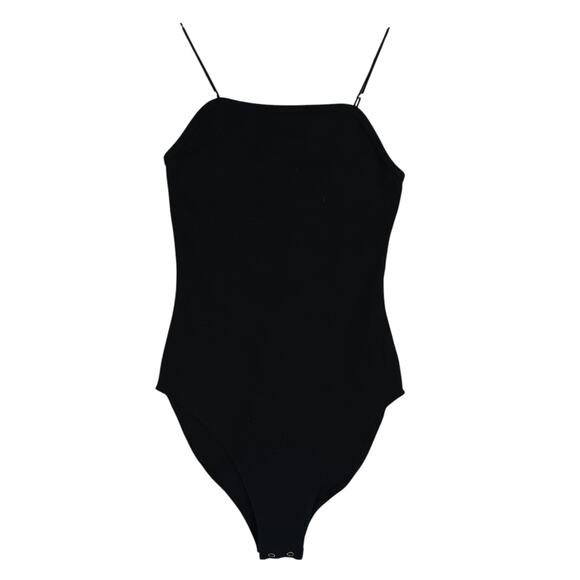 Wild Fable Ribbed Black Bodysuit Size XS Snap Buttons Closure Pullover - Picture 6 of 13